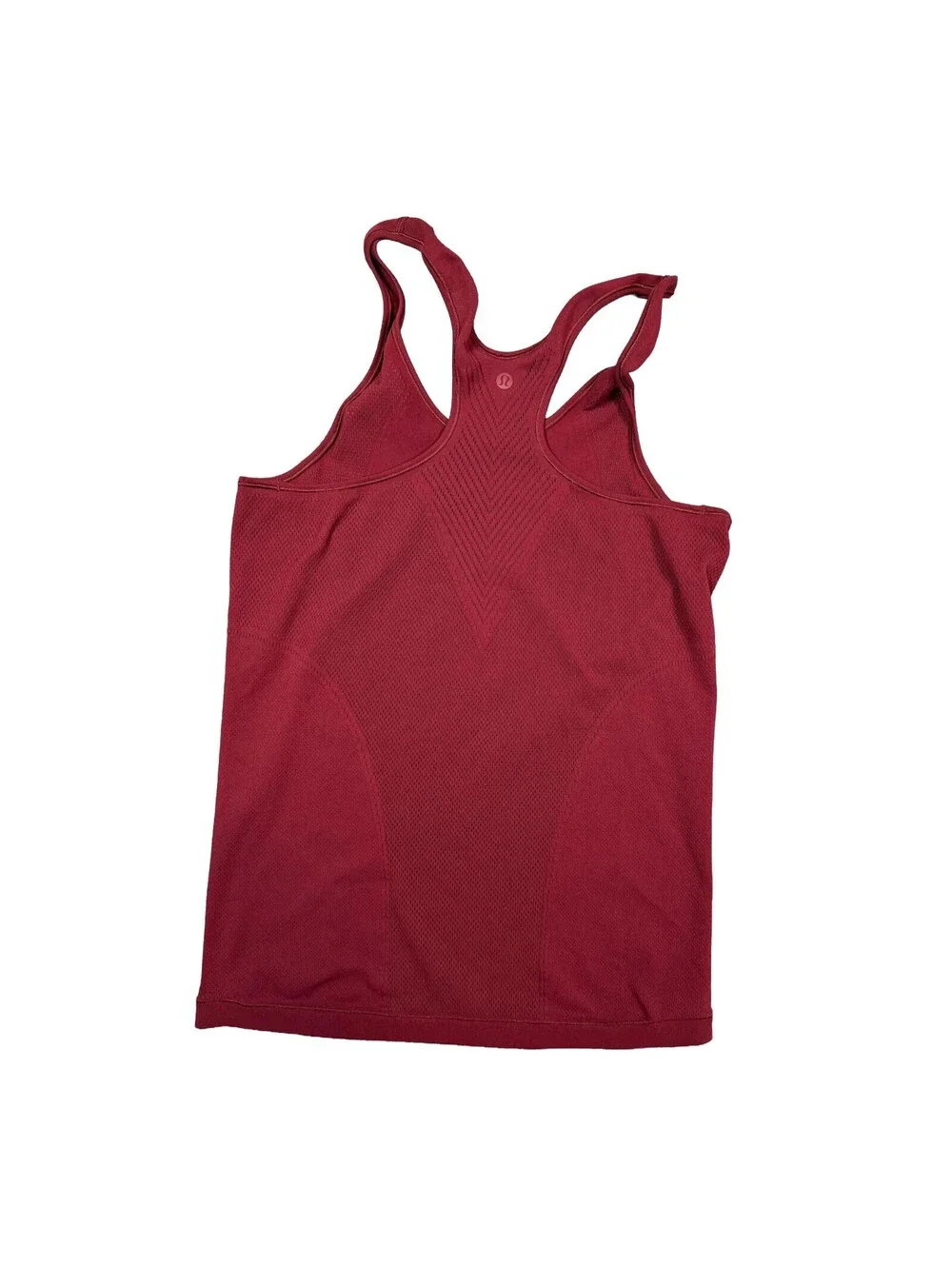 Lululemon Reveal Racerback Tank Size 8 Dark Red Burgundy Seamless Mesh Yoga